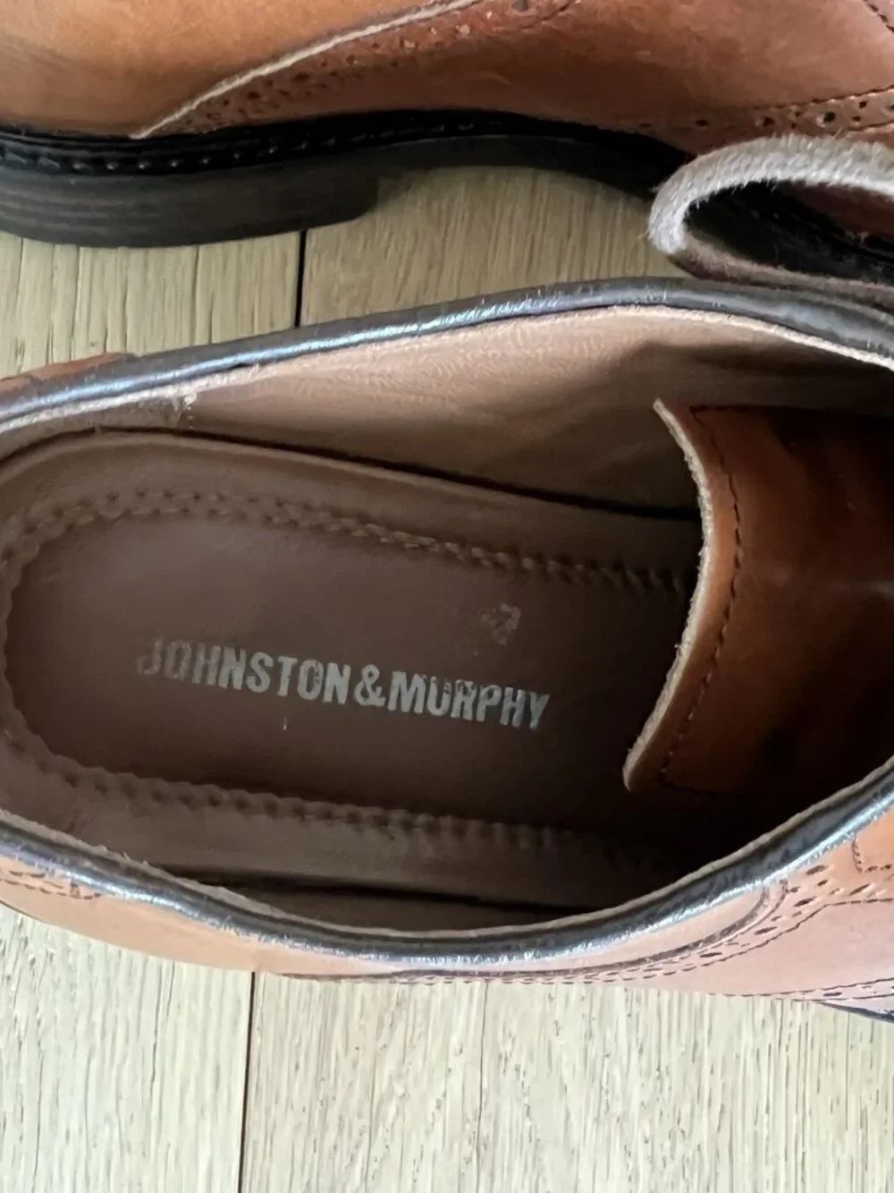 Johnston & Murphy Men’s Brown Leather Lace-Up Derby Dress Shoes Size 10.5 Medium
